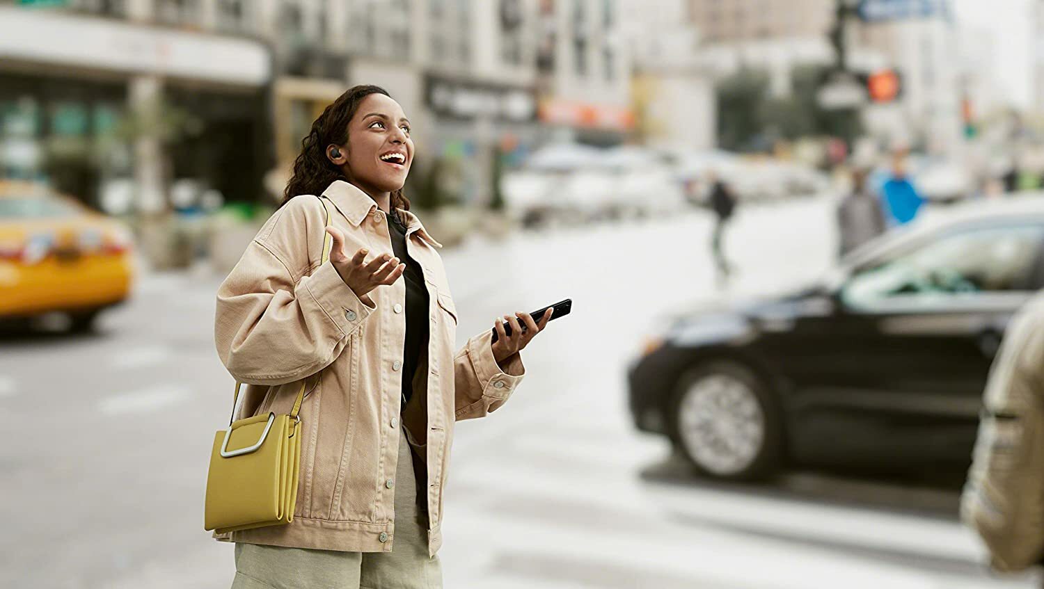 Person wearing Sony LinkBuds S.