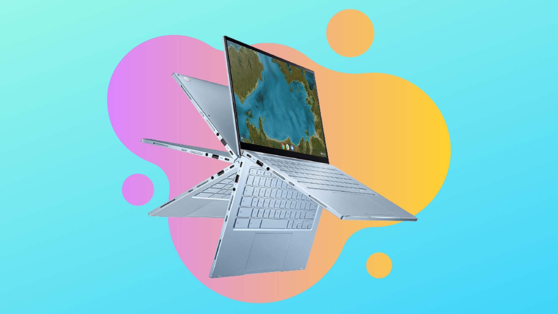 Asus Chromebook C433 2-in-1 laptop in 360-degree hinge display