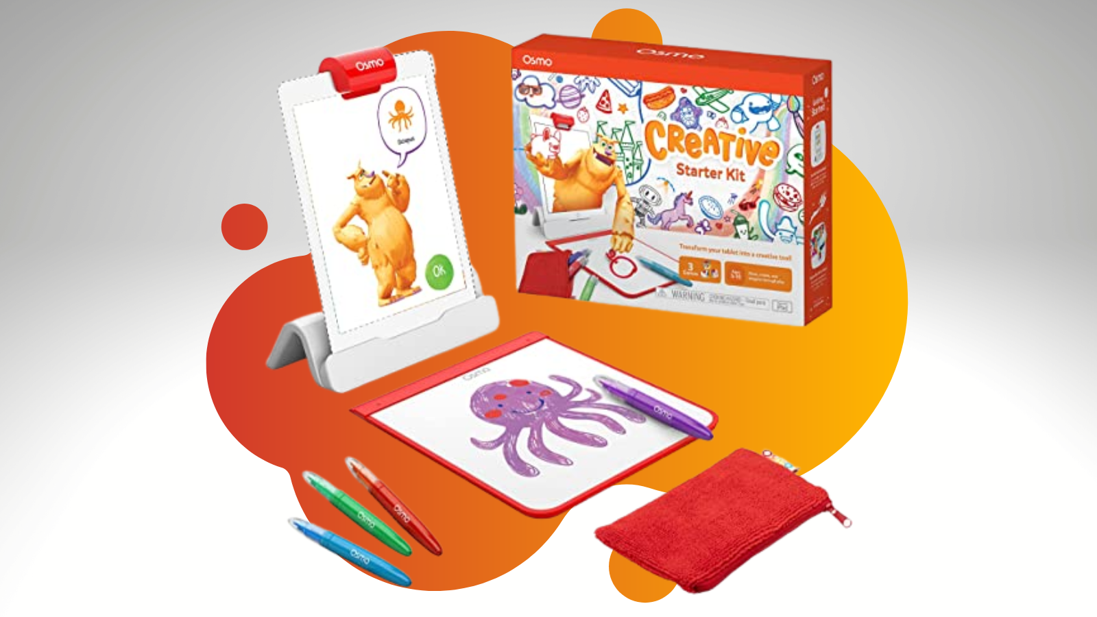 osmo creative starter kit with base, ipad, markers