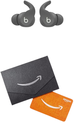 beats fit pro earbuds in sage gray with amazon gift card