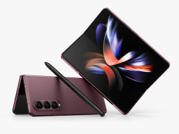 the samsung galaxy z fold4 in burgundy
