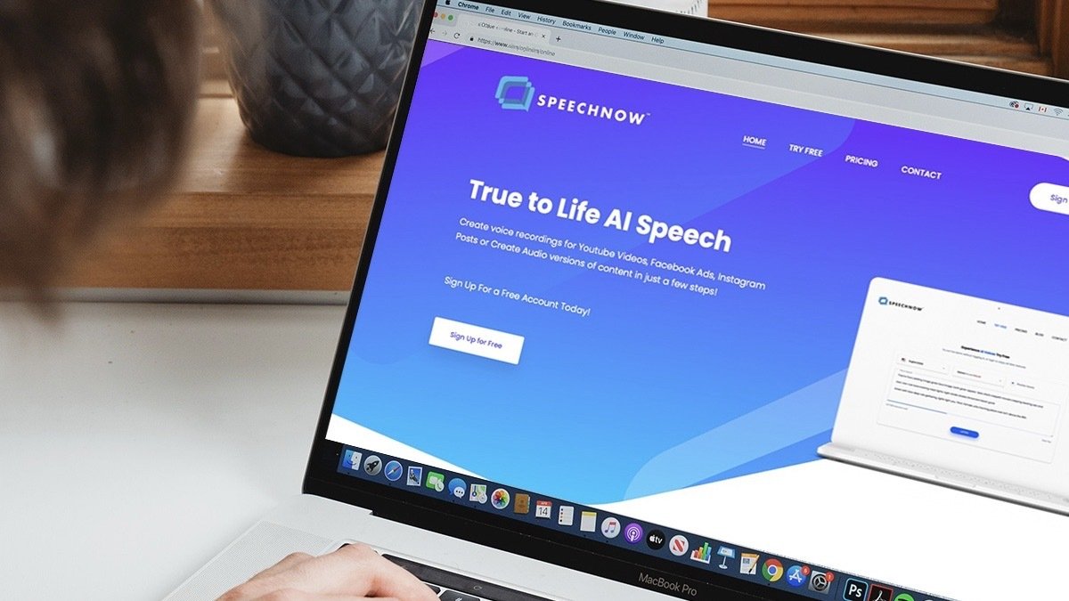Speechnow™ True to Life AI Text to Speech: Lifetime Subscription on a laptop.