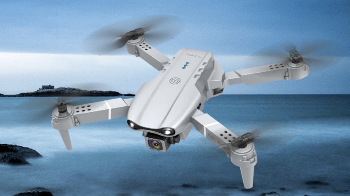 Drone from the Dual Camera Drones Bundle in the sky.