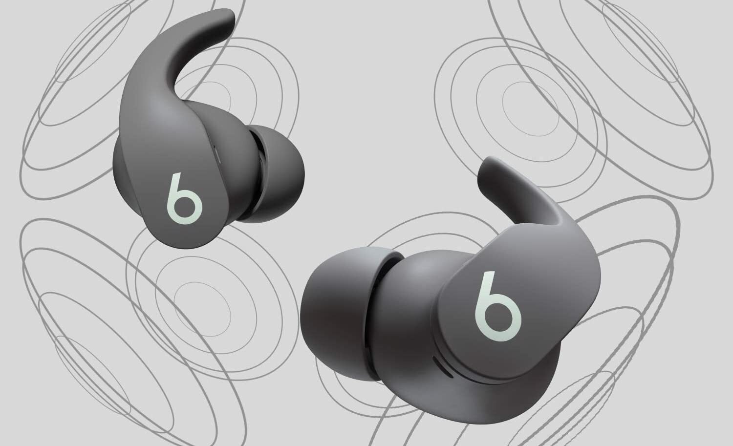 Beats fit pro on a swirly background