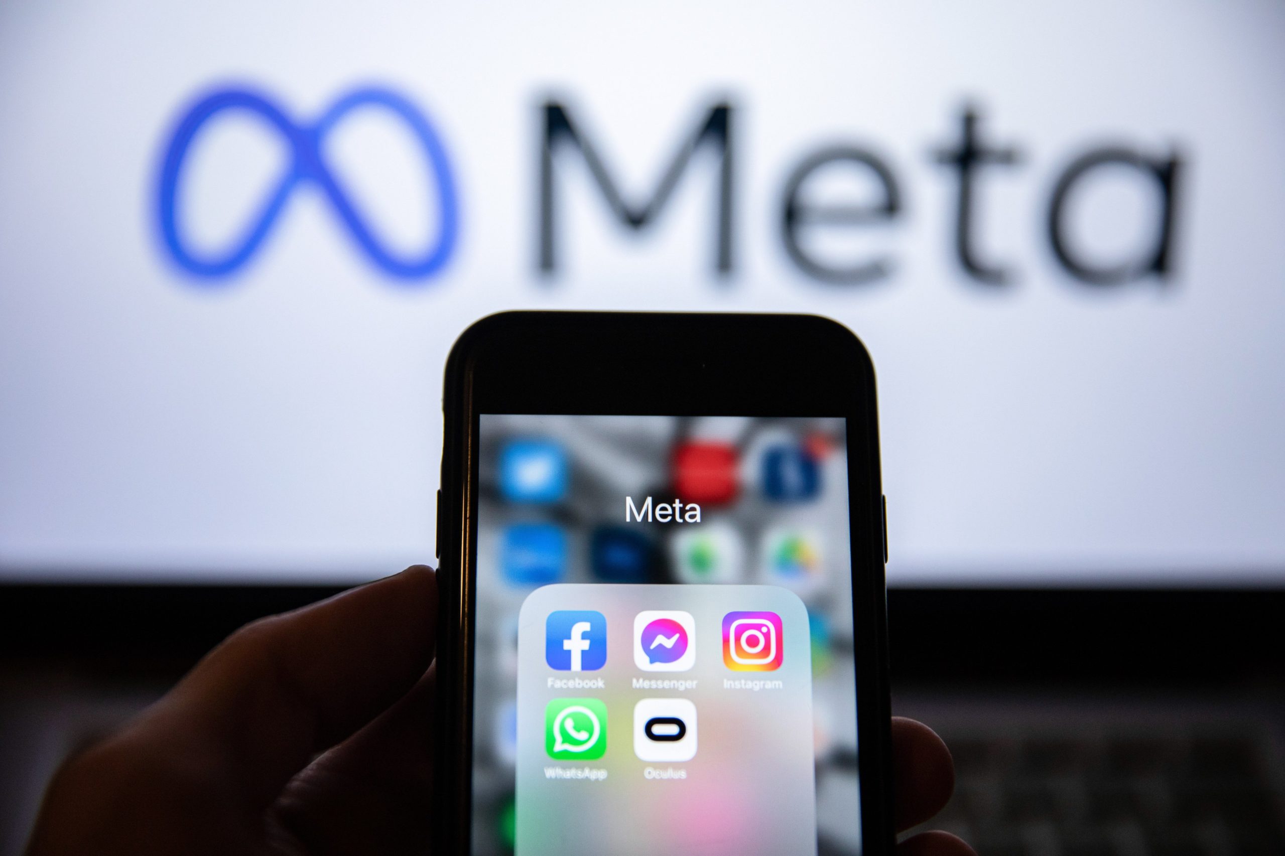 Meta logo and the company's iOS apps