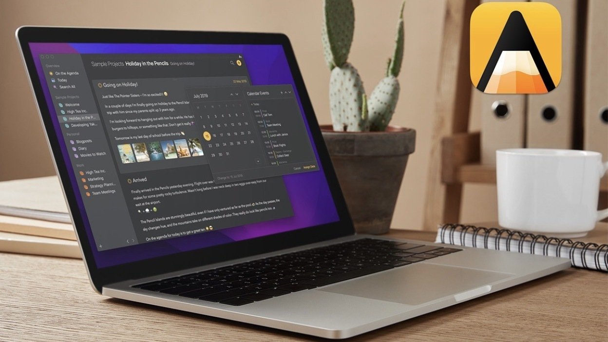 Laptop with Agenda app