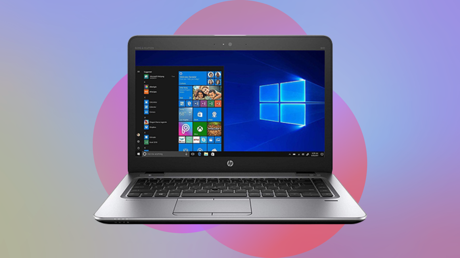 hp elitebook with colorful background