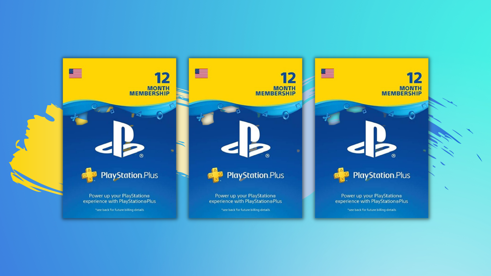 playstation plus codes against a blue background