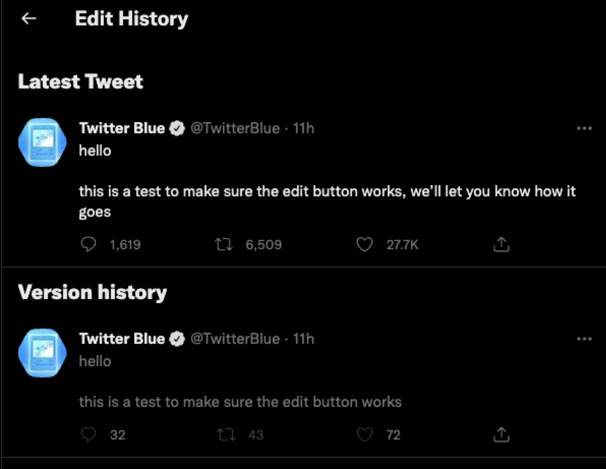 Twitter history
