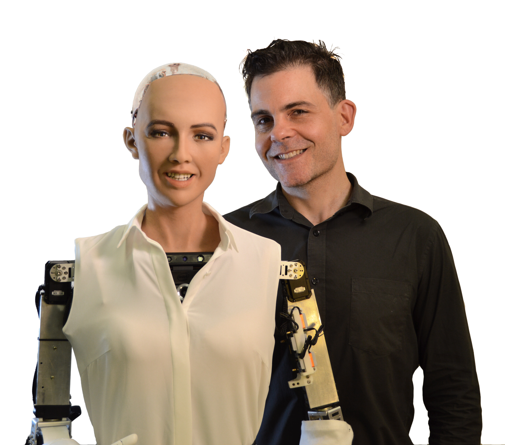 David Hanson and Sophia the robot 