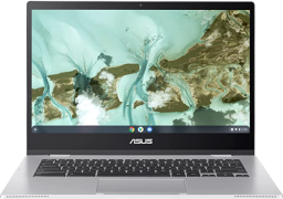 asus chromebook cx1 in silver with open display