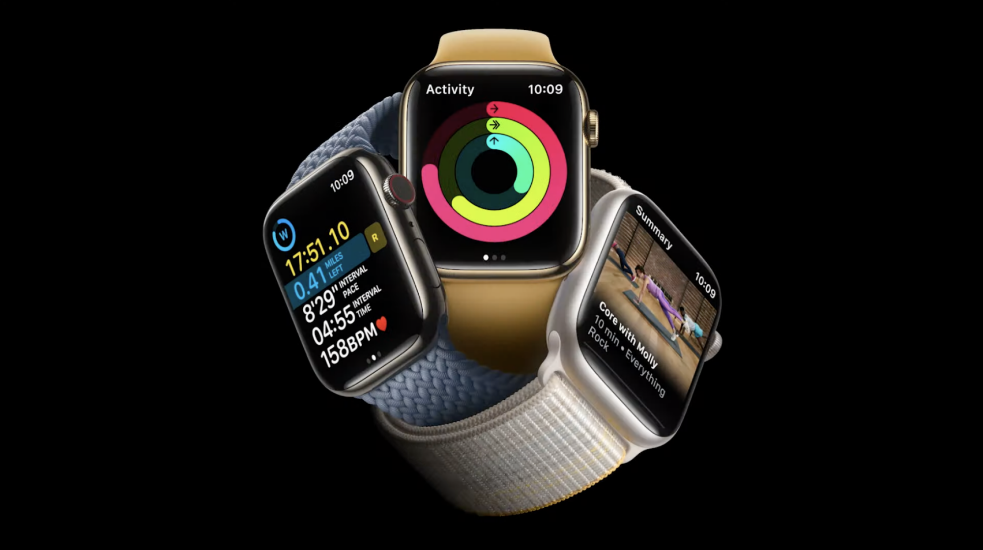 three apple watch series 8s