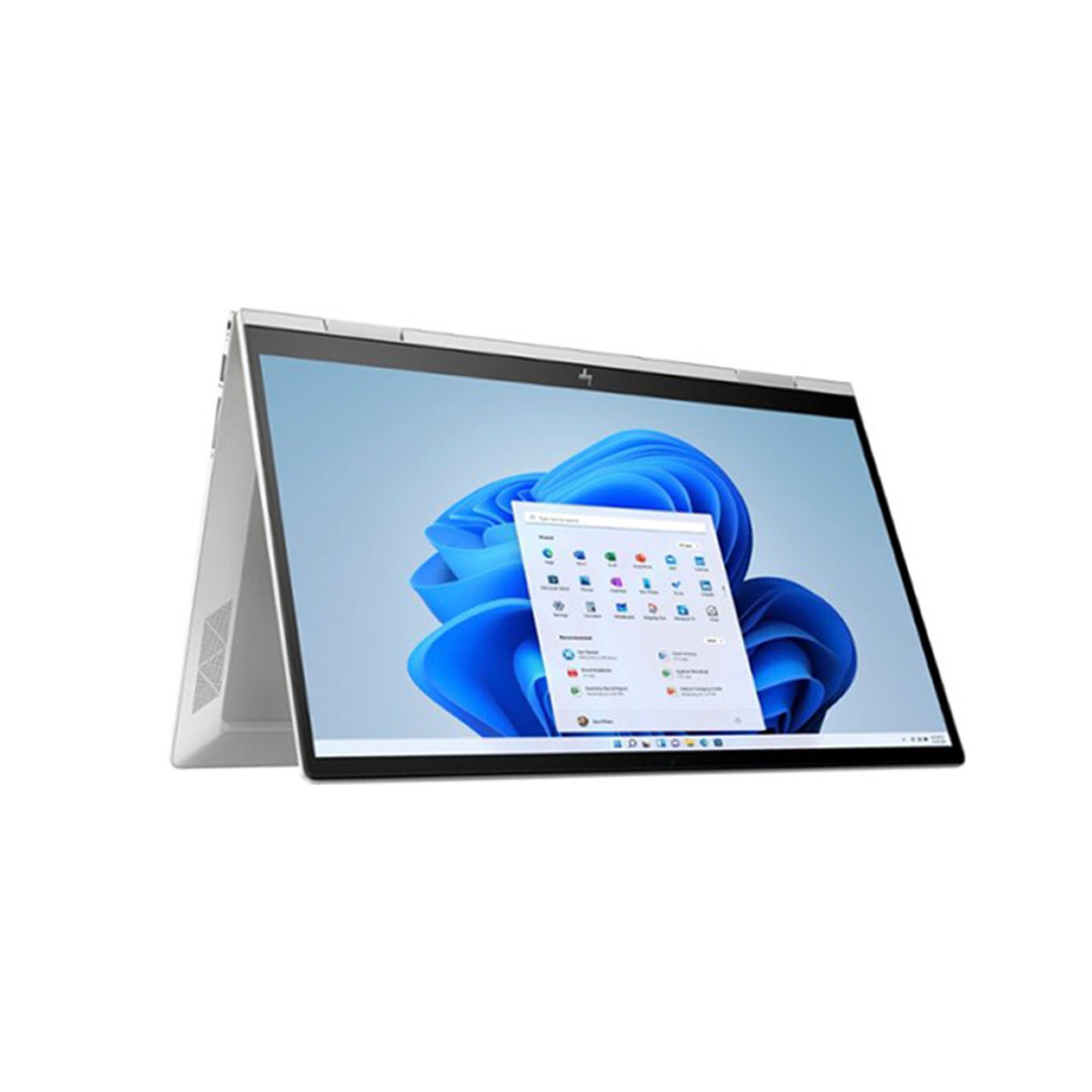 HP ENVY x360 2-in-1 15.6_ Touch-Screen Laptop Open to Tent