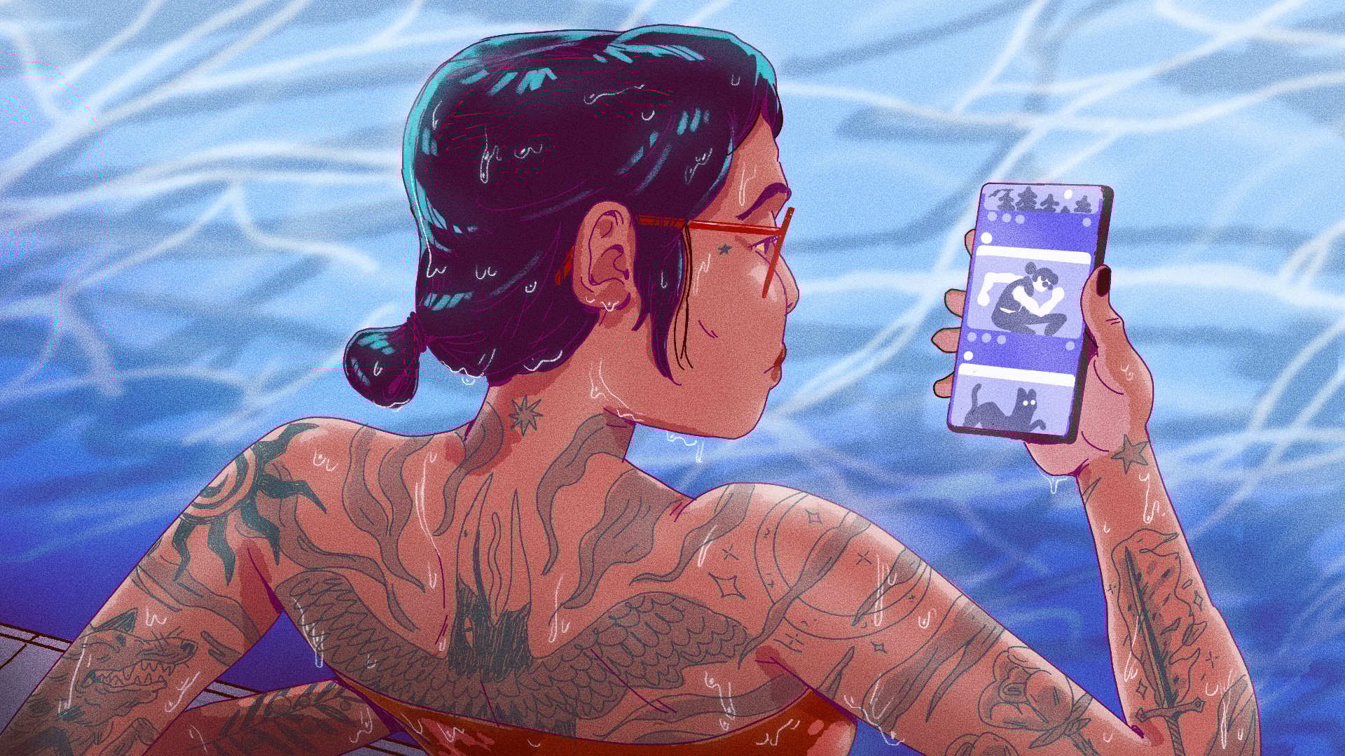 person looking at a social media feed on their phone