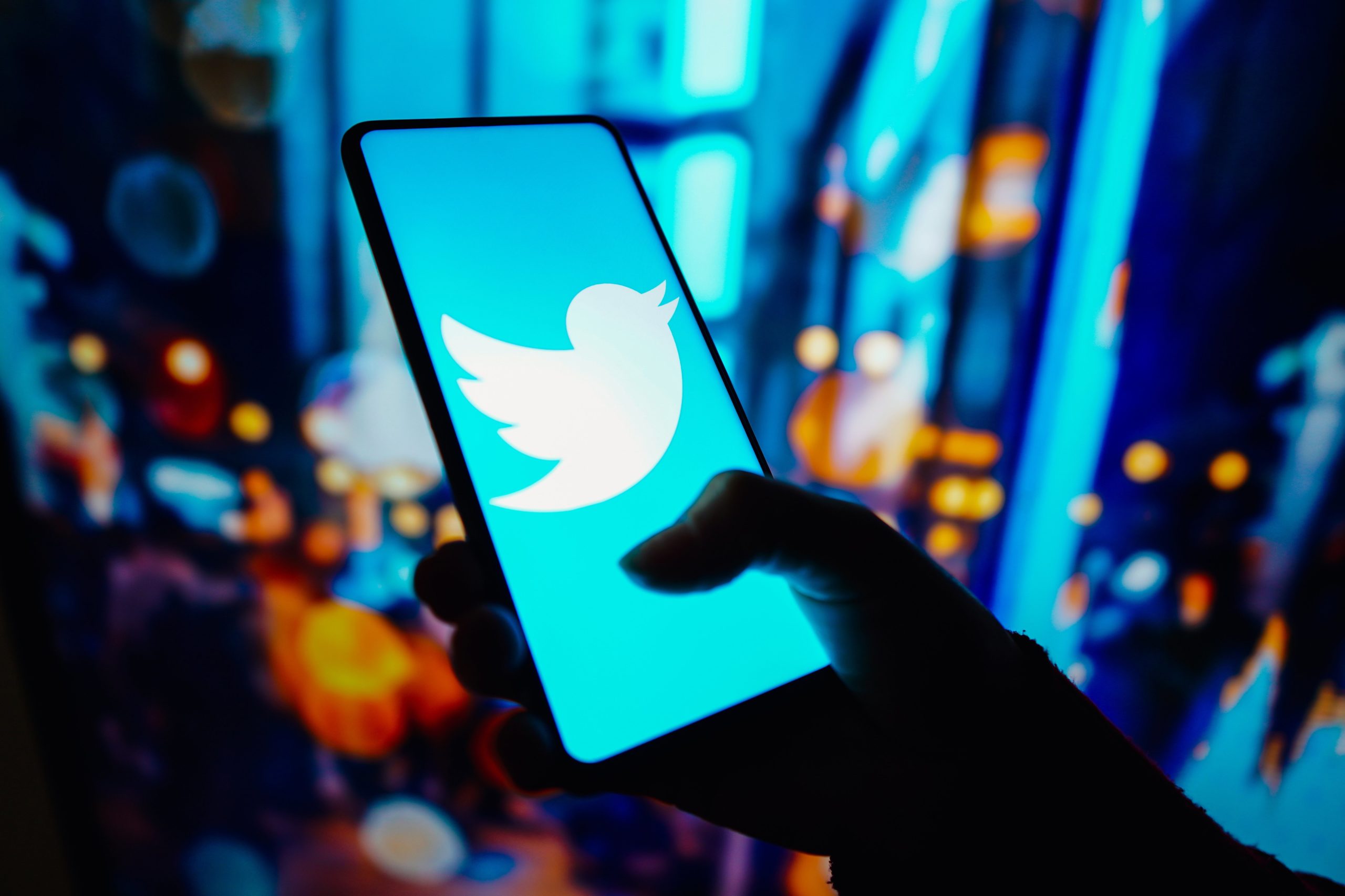 twitter logo displayed on smartphone