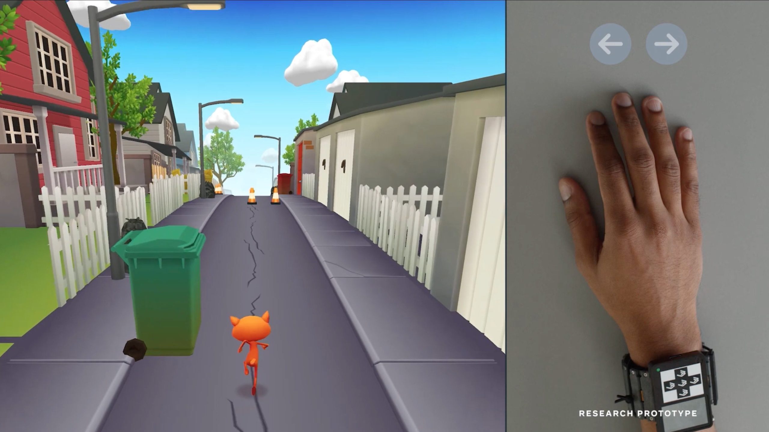 game being played by hand gestures captured by an electromyography wrist device