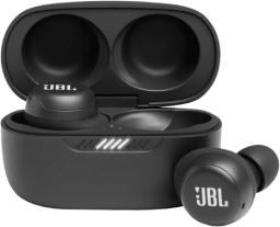 jbl live free wireless earbuds in black with case