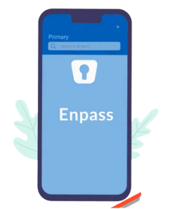 phone illustration with enpass on screen