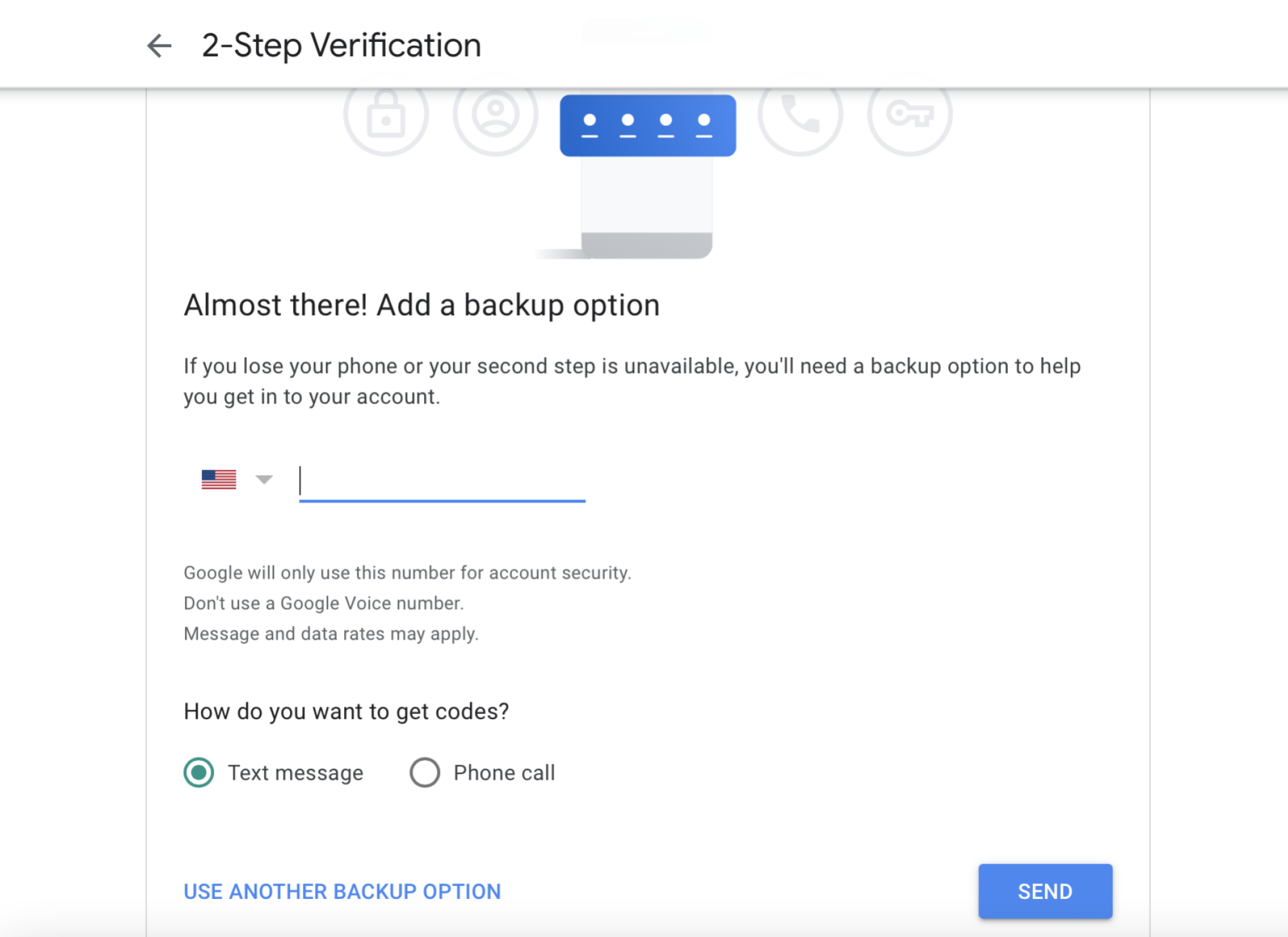 screenshot of YouTube security page