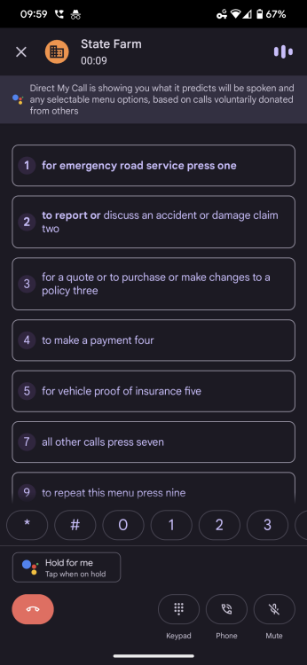 Google Pixel 7 direct my call