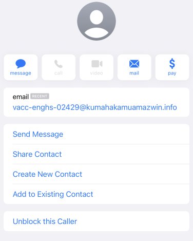 Screenshot of spam iMessage