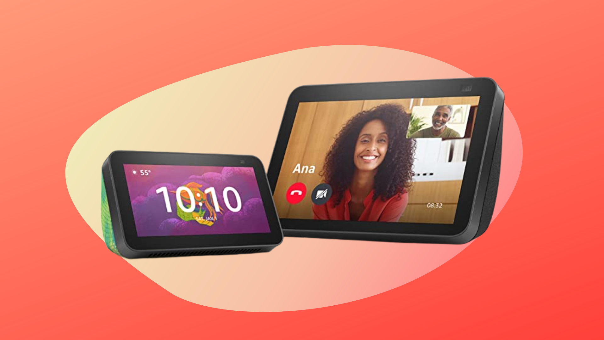 Echo Show 8 (2nd gen) smart display with Alexa with Echo Show 5 (2nd gen) Kids