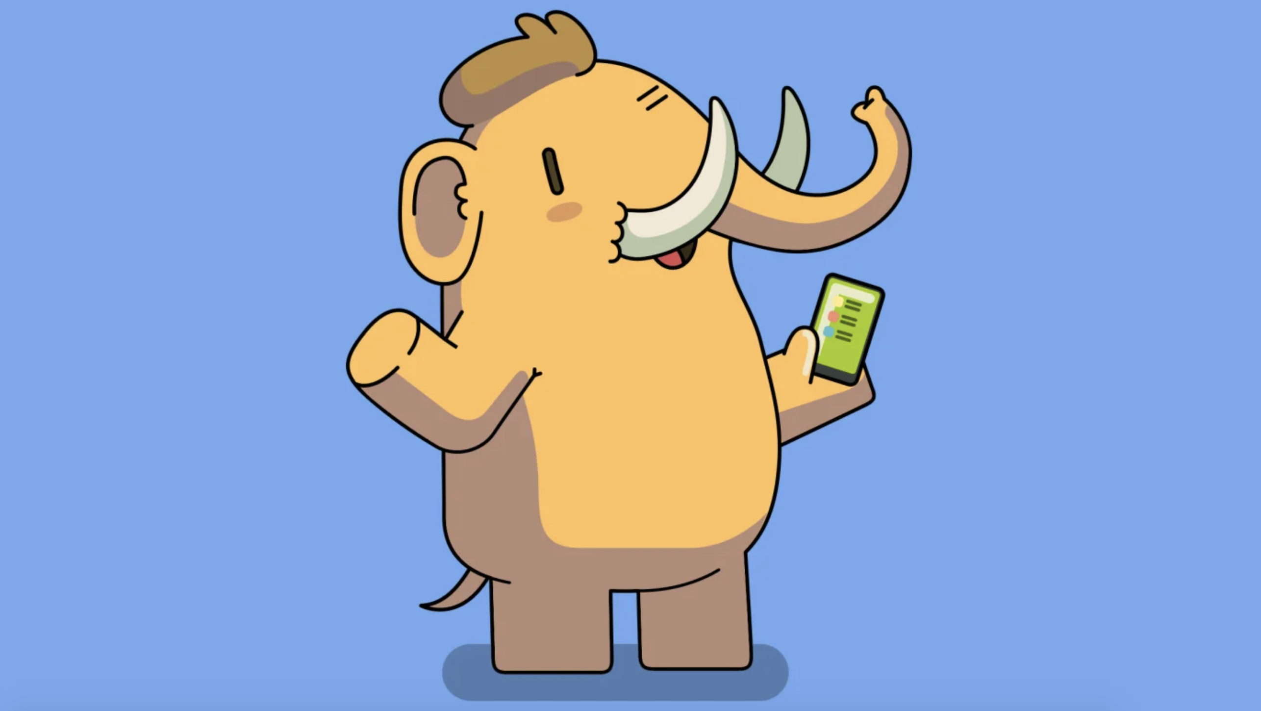 The Mastodon logo, which is a cute elephant holding a phone.