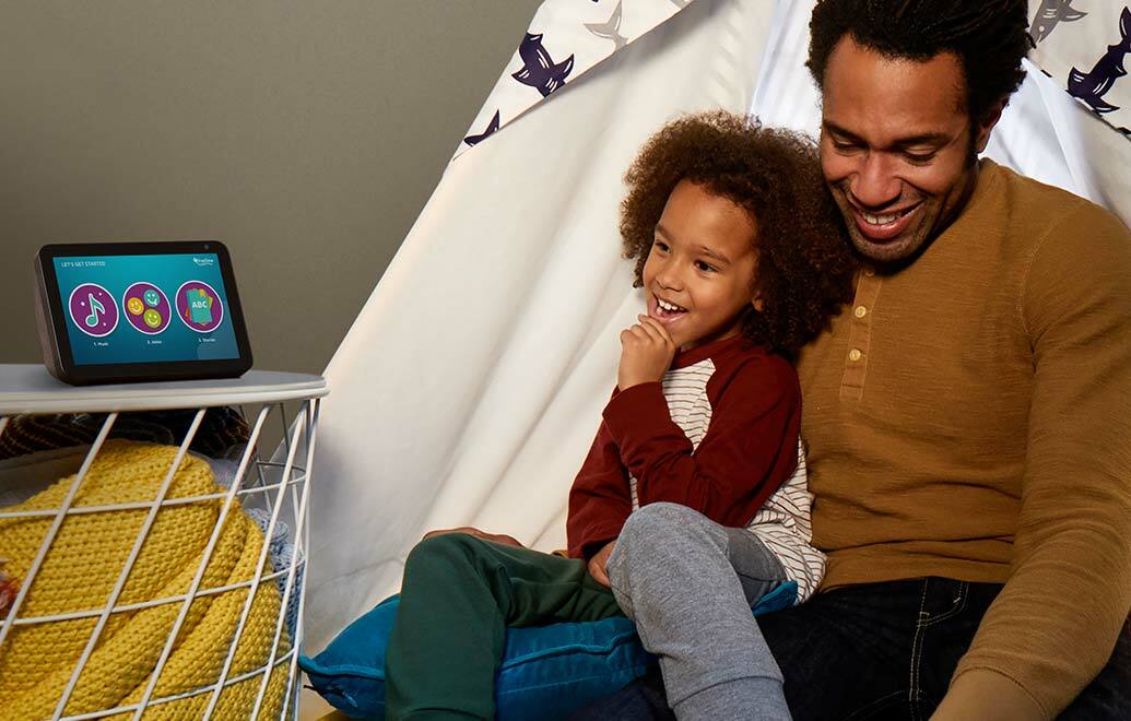 Parent and child with Echo Show