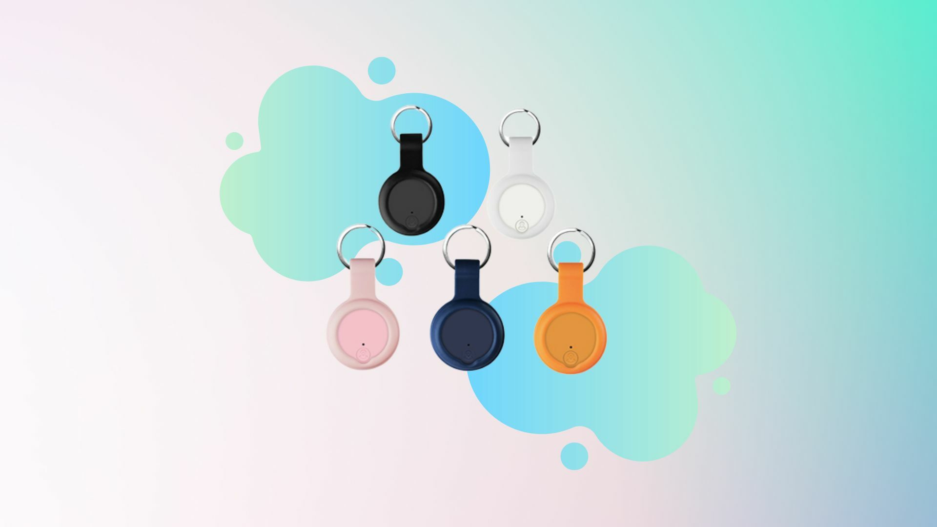 EZ Tagg Anti-Lost Devices on a colorful background.