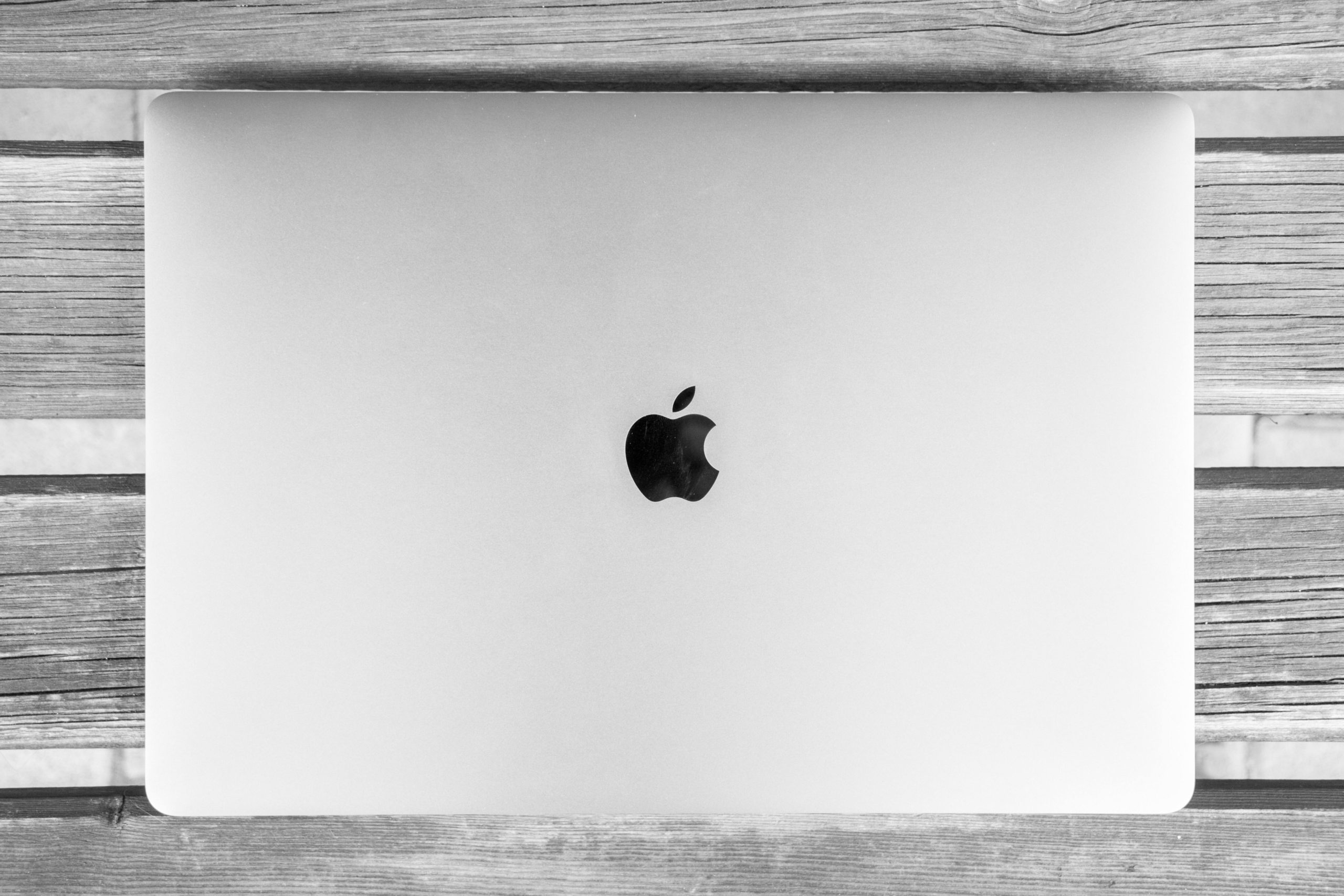 MacBook with Apple logo