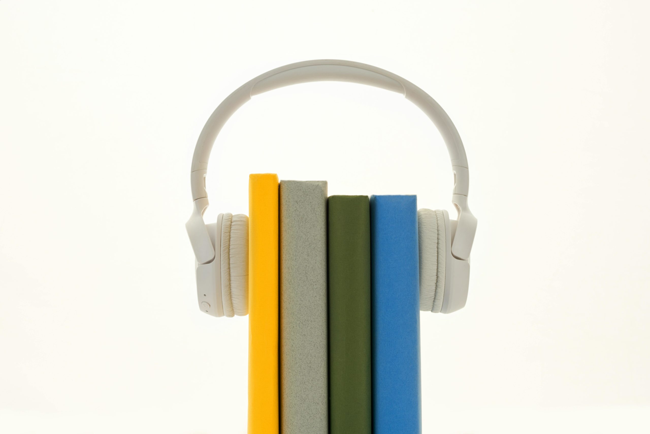 Books between headphones