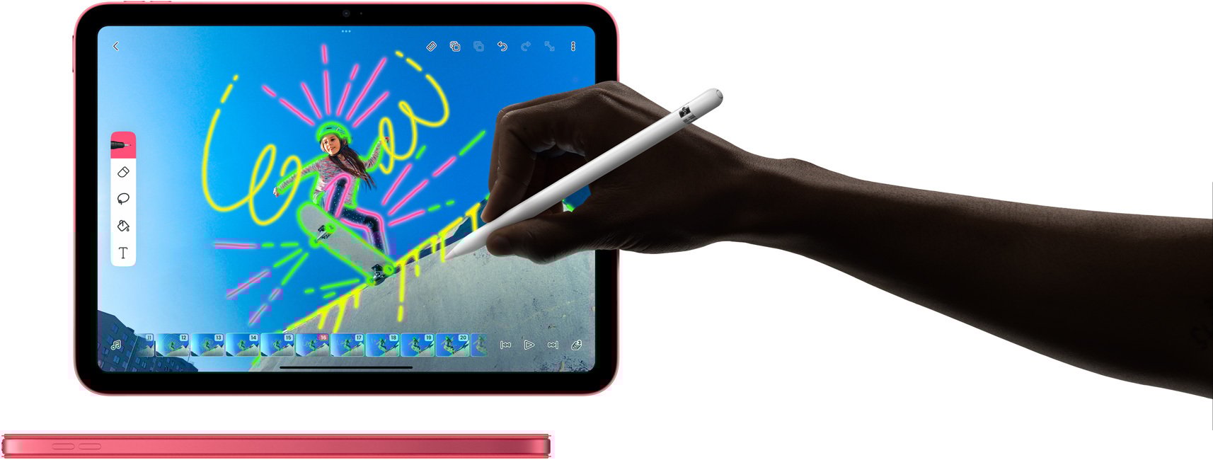 A person is sketching on the Apple iPad (10th Generation)