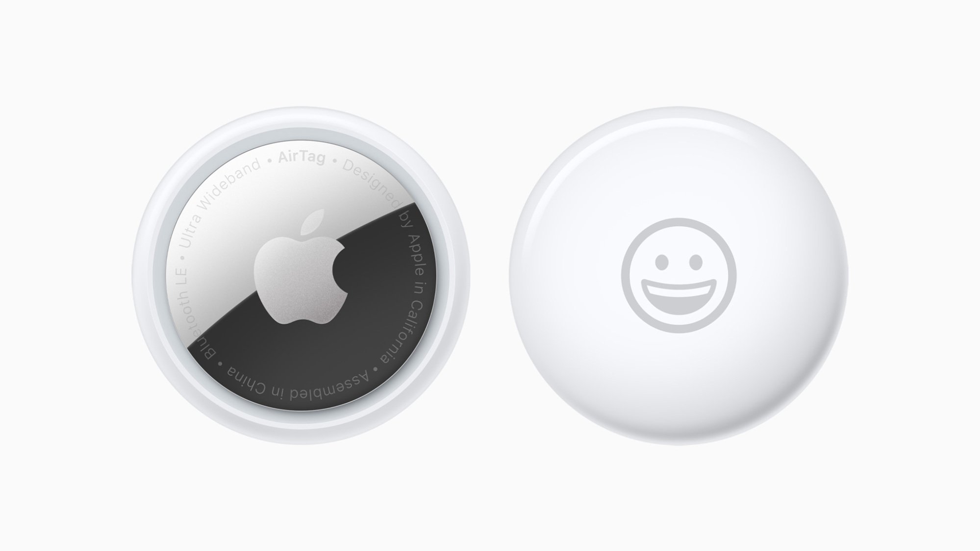 apple air tag with smiley face on it