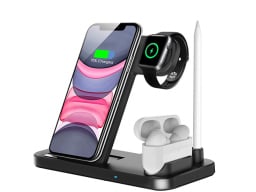 Four-In-One Wireless Charger Stand on a white background.