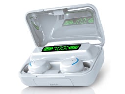 Flux 7 TWS Earbuds with Wireless Charging Case and Power Bank on a white background.