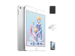 Apple iPad Mini 4 and Accessories Bundle on a white background.