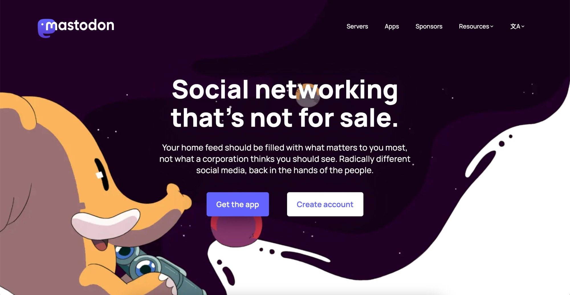 the Mastodon signup page on a desktop