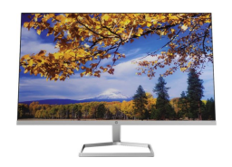 HP monitor with autumnal landscape screensaver