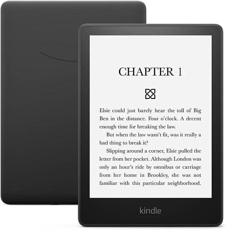 Kindle Paperwhite showing the first chapter of a book