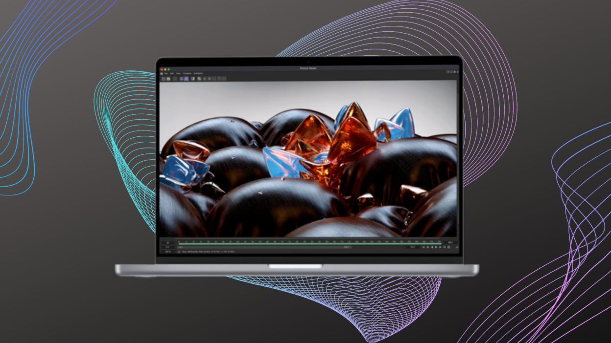 2021 14-inch MacBook Pro on colorful background