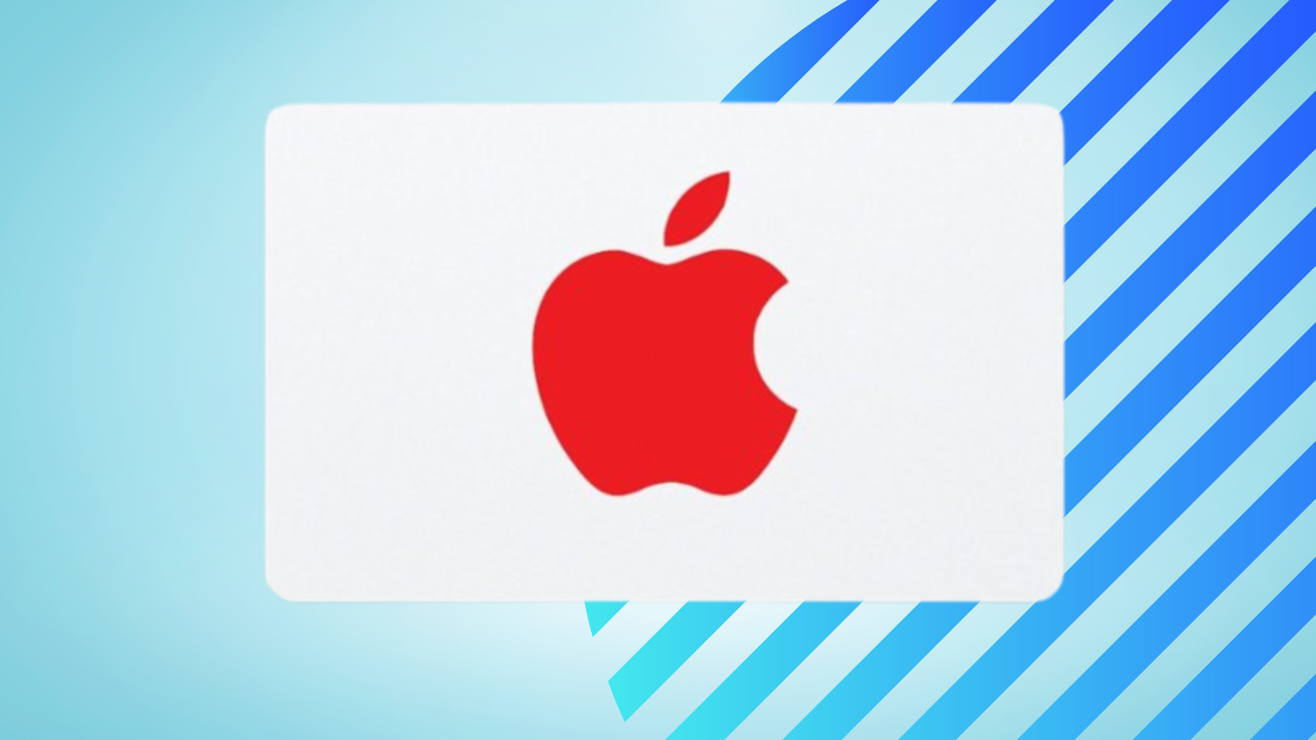Apple eGift card against a blue background with blue gradient lines