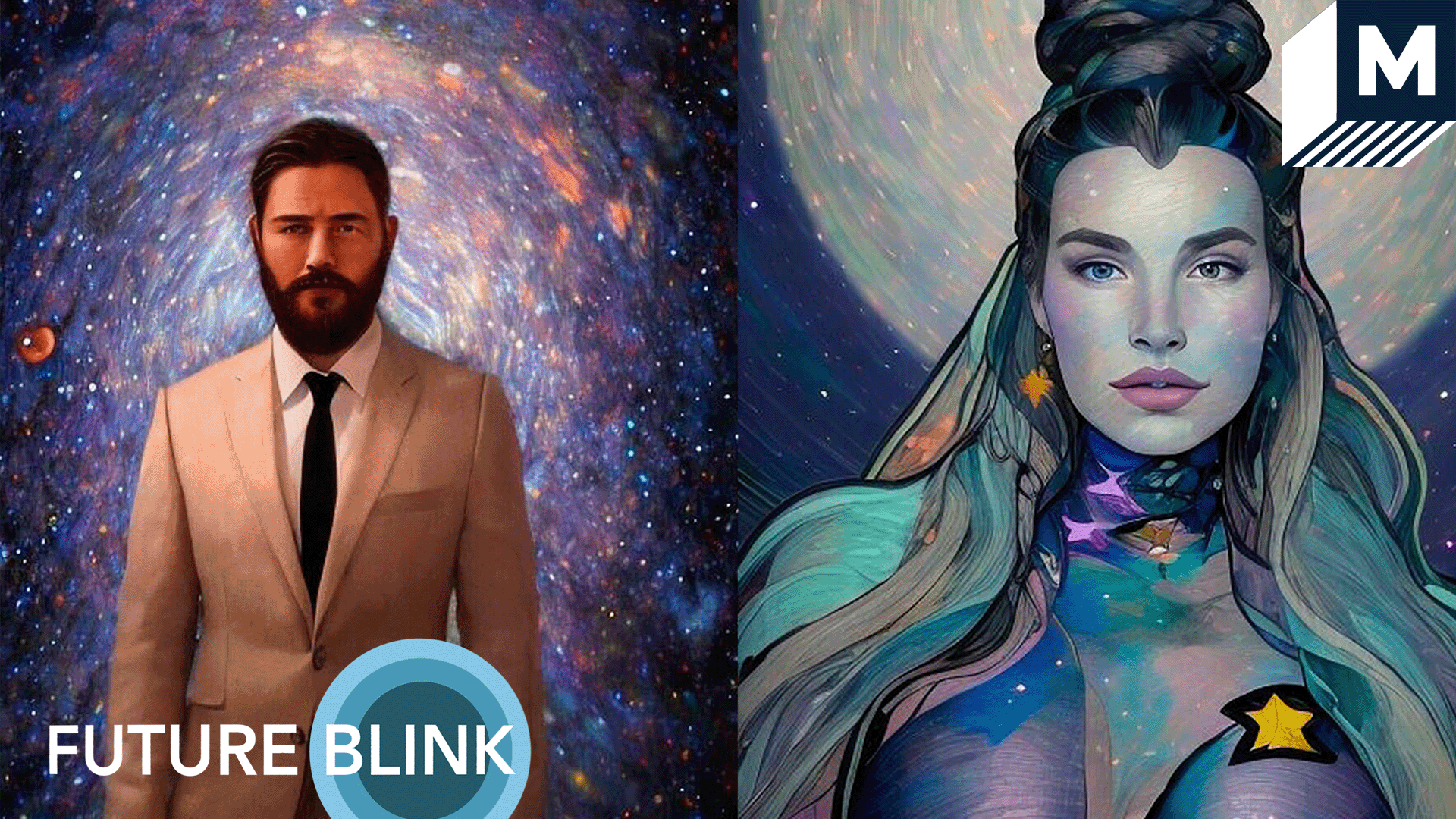 two AI generated self portraits from Lensa AI