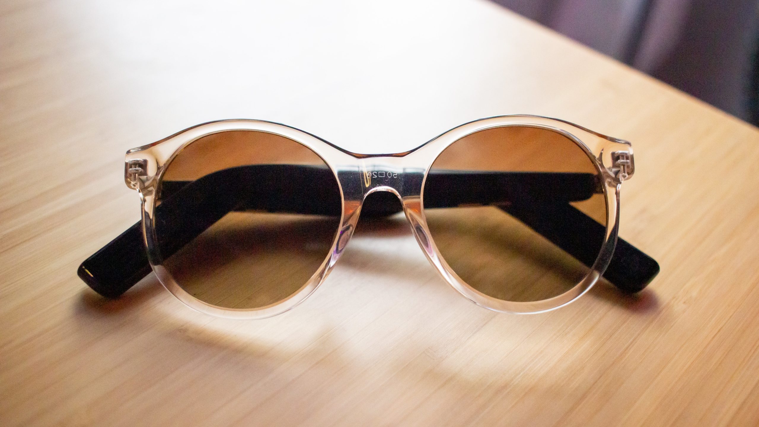 clear sunglasses folded up