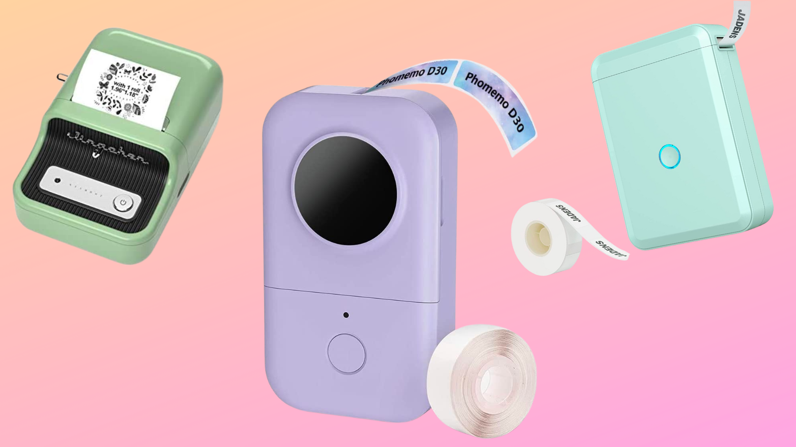 Label makers on gradient background