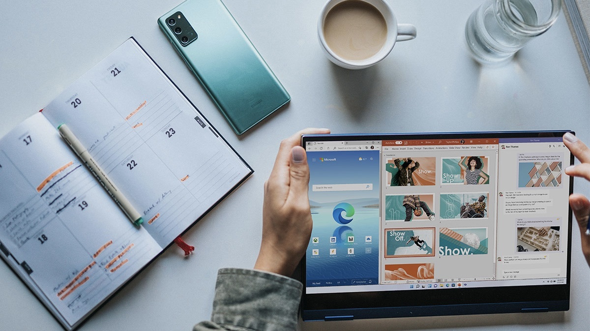 Person working on a tablet.