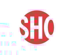 showtime logo with white font on red background