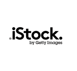 istock logo with black font on white background