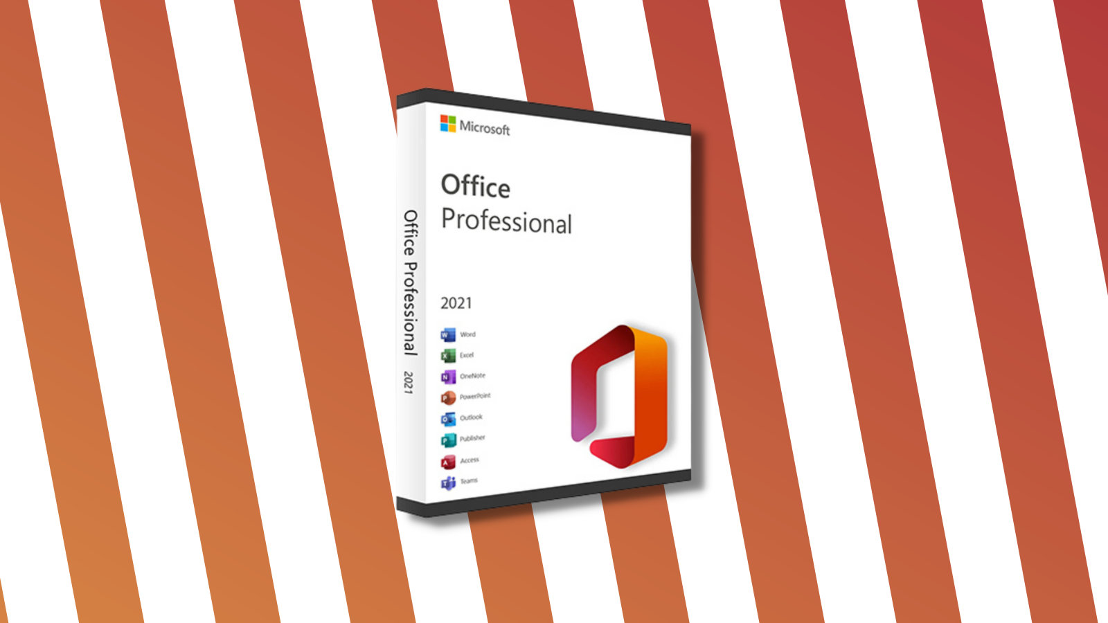 microsoft office professional with striped background