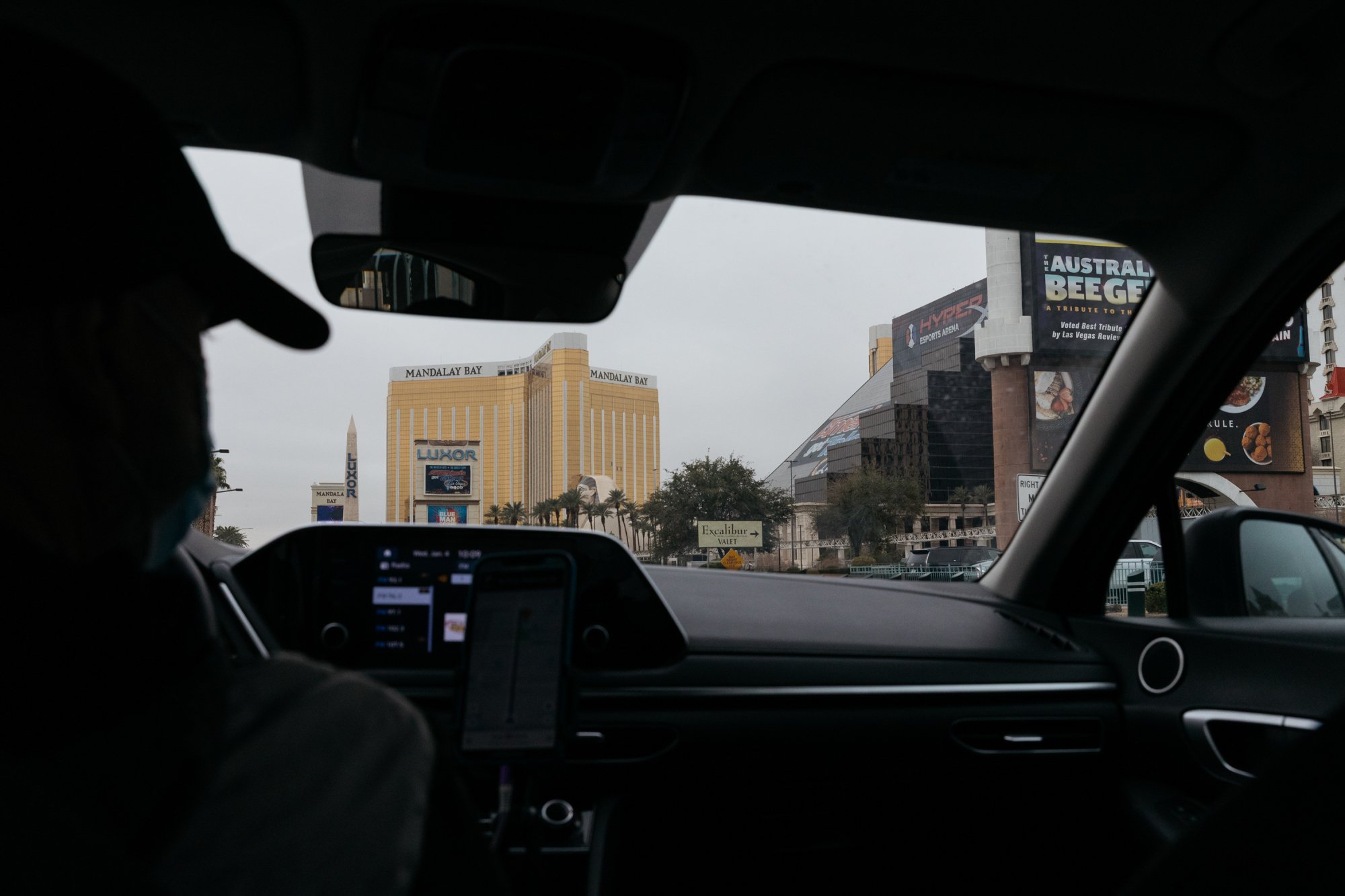 View from windshield of Lyft