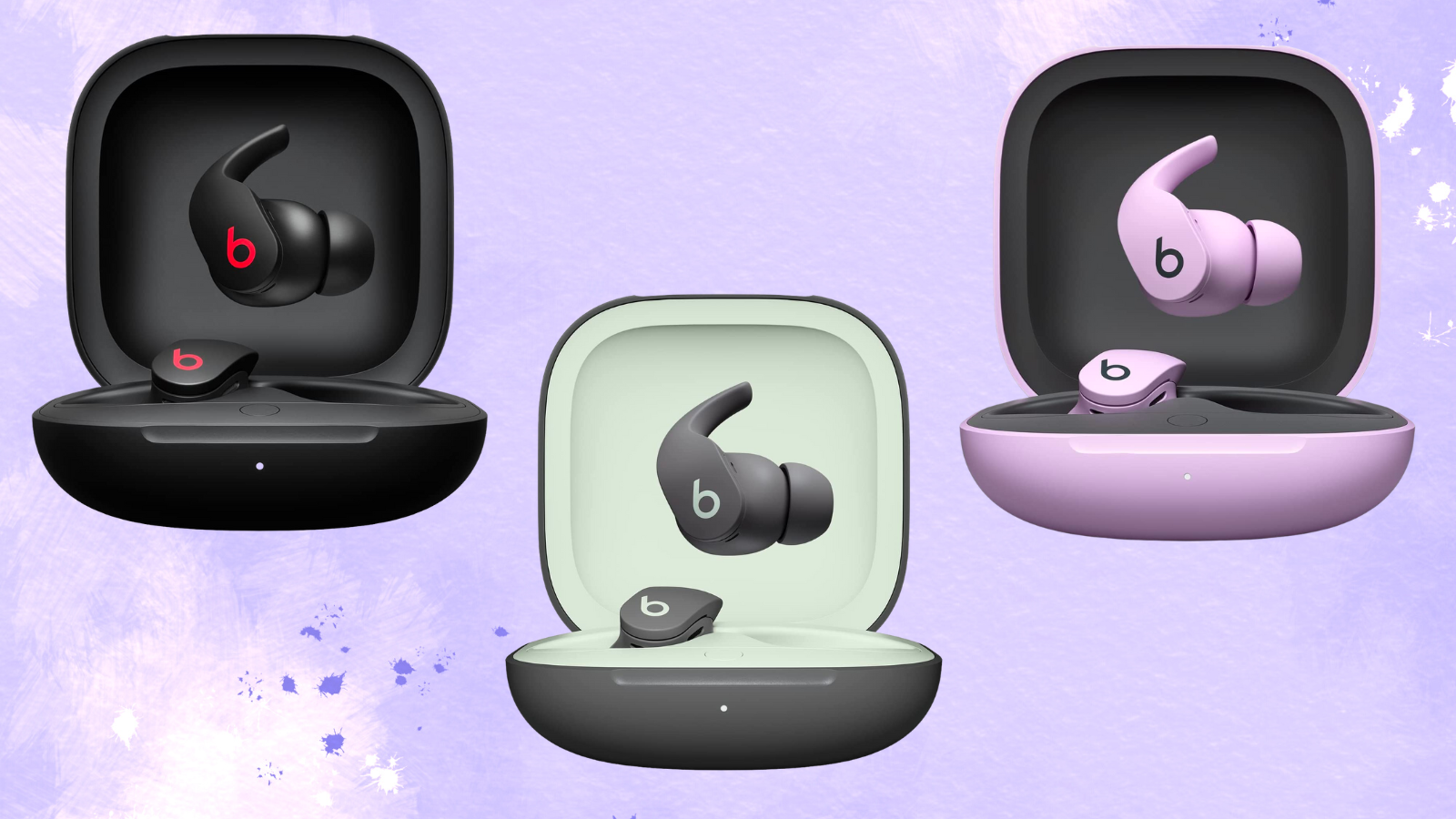 Beats Fit Pro on purple background